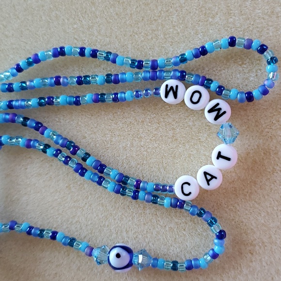 Seed Bead Stack Stretch Bracelets"Cat Mom" & "Evil Eye" Bracelets - Picture 15 of 16